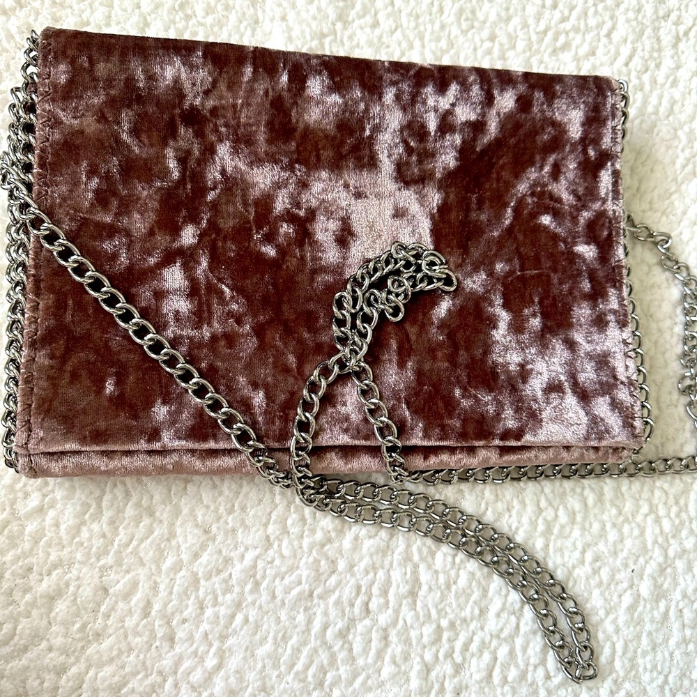 Purple velvet crossbody